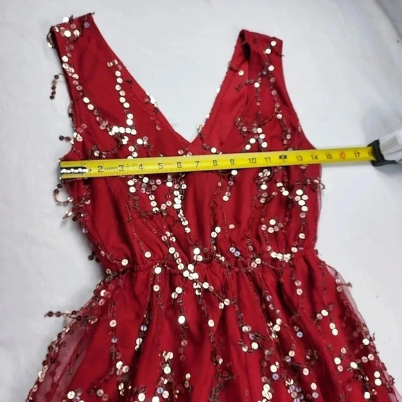 NWT SFC Southern Fried Chics Shimmy Cocktail Party Wine Gold Sequin Dress Sz XS - Picture 8 of 14